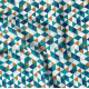 COUPON 150X100 COTON TRIMIX BLANC / BLEUS