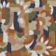COUPON 150X100 DEMI NATTE NAIVE BLEU / CAMEL